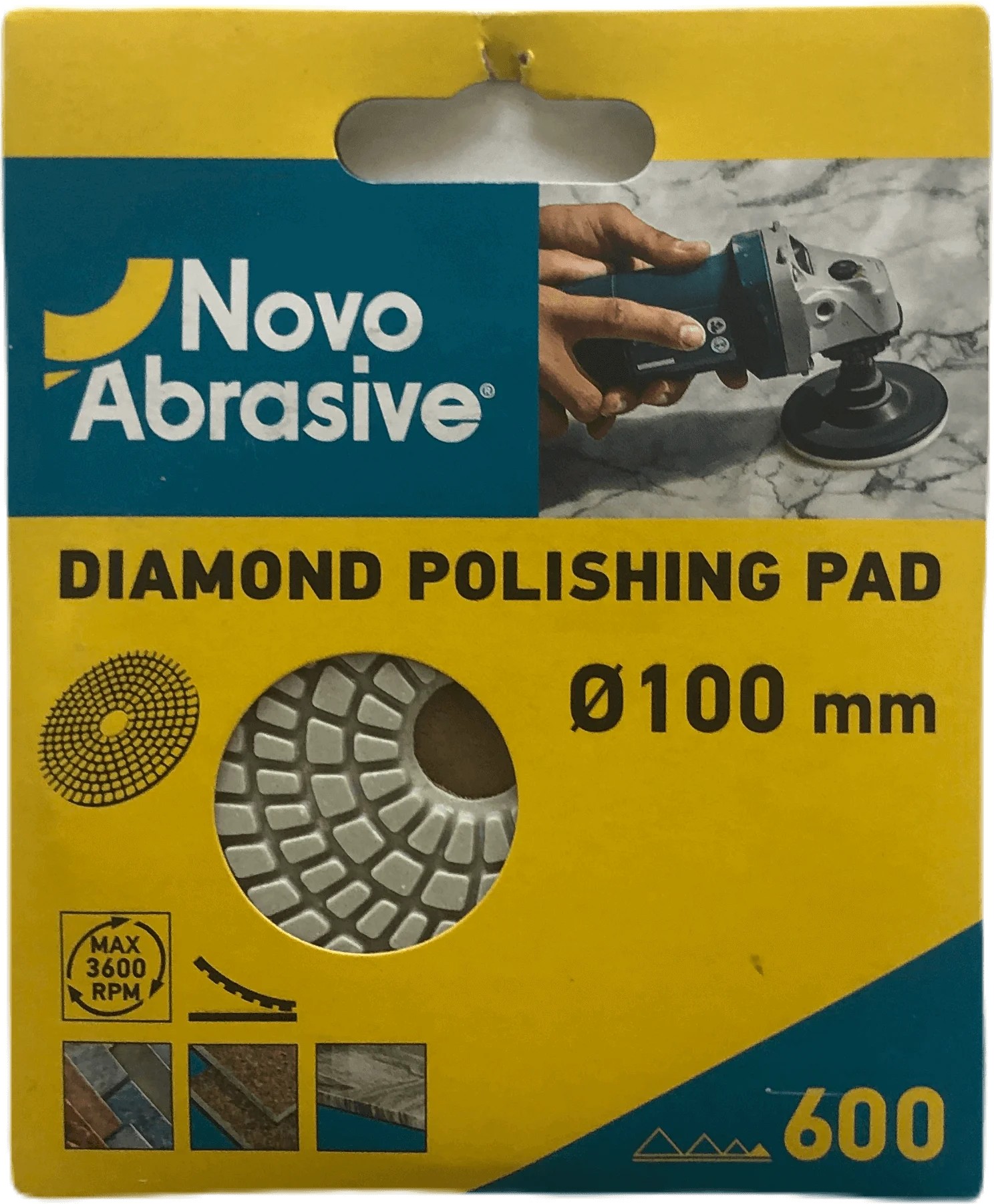 Диск алмазний полірувальний NovoAbrasive 100 мм, Р600